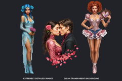 Romantic Couple And Fantasy Bride Graphics Set Product Image 3