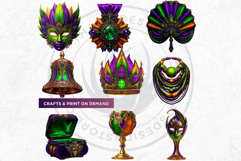 Mardi Gras Carnival Masquerade Cliparts and Backgrounds Product Image 15