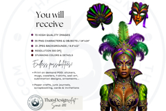 Mardi Gras Carnival Masquerade Cliparts and Backgrounds Product Image 2