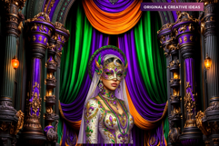 Mardi Gras Carnival Masquerade Cliparts and Backgrounds Product Image 4