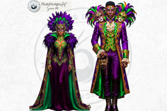Mardi Gras Carnival Masquerade Cliparts and Backgrounds Product Image 5