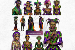 Mardi Gras Carnival Masquerade Cliparts and Backgrounds Product Image 7
