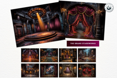Gothic Opera Theater Digital Papers &amp; Masquerade Backgrounds Product Image 3