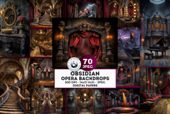 Gothic Opera Theater Digital Papers &amp; Masquerade Backgrounds Product Image 1