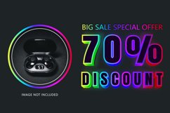 70 percent discount big neon sale banner template. Product Image 1