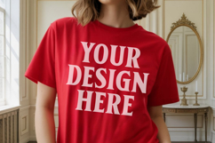 Comfort Colors 1717 Red T-Shirt Mockup Product Image 1