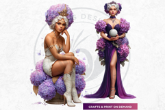 Royal Hydrangea Guardians Fantasy Warrior and Floral Graphic Product Image 13