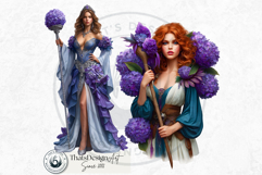 Royal Hydrangea Guardians Fantasy Warrior and Floral Graphic Product Image 14