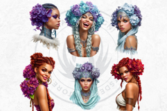Royal Hydrangea Guardians Fantasy Warrior and Floral Graphic Product Image 15