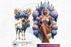 Royal Hydrangea Guardians Fantasy Warrior and Floral Graphic Product Image 18