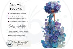 Royal Hydrangea Guardians Fantasy Warrior and Floral Graphic Product Image 2