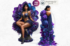 Royal Hydrangea Guardians Fantasy Warrior and Floral Graphic Product Image 4