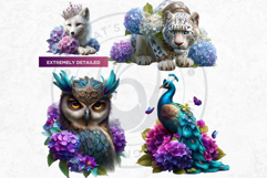 Royal Hydrangea Guardians Fantasy Warrior and Floral Graphic Product Image 9