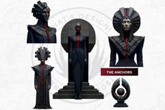 Red Silence Characters Cliparts &amp; Backgrounds Fantasy art Product Image 10