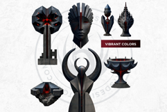 Red Silence Characters Cliparts &amp; Backgrounds Fantasy art Product Image 11