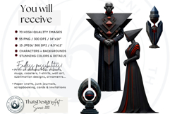 Red Silence Characters Cliparts &amp; Backgrounds Fantasy art Product Image 2