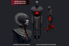 Red Silence Characters Cliparts &amp; Backgrounds Fantasy art Product Image 3