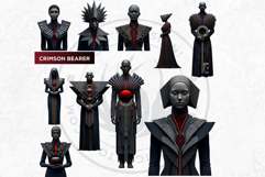 Red Silence Characters Cliparts &amp; Backgrounds Fantasy art Product Image 6