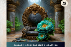 Sunken Palace Underwater Fantasy Ruins Digital Paper Pages Product Image 10