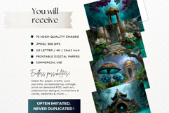 Sunken Palace Underwater Fantasy Ruins Digital Paper Pages Product Image 2