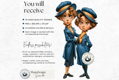 Teal Whimsy Borough Quirky Character Clipart storybook PNG Product Image 2