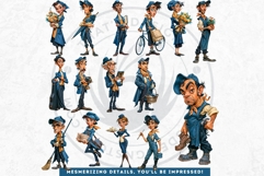 Teal Whimsy Borough Quirky Character Clipart storybook PNG Product Image 4