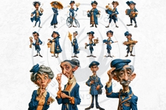 Teal Whimsy Borough Quirky Character Clipart storybook PNG Product Image 5