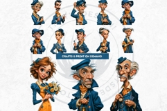 Teal Whimsy Borough Quirky Character Clipart storybook PNG Product Image 7
