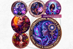 International Women's Day Round Cliparts &amp; Backgrounds PNG Product Image 5