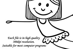 Vector girls clipart, Kids svg, Happy girls ClipArt Product Image 2