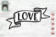 Love SVG, Love Ribbon Banner SVG, Happy Valentines Day SVG Product Image 1