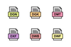Set Of File Formats Icons Product Image 1