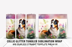 8 Dog Collie Glitter Tumbler Sublimation Wrap - Product Image 3