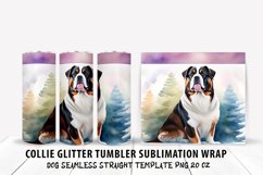 8 Dog Collie Glitter Tumbler Sublimation Wrap - Product Image 6