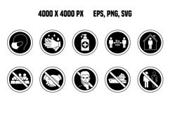 Black Coronavirus Safety Warning Signs Product Image 1