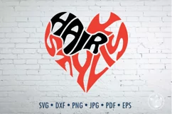 Hairstylist Cut File | Heart Word Art Product Image 1