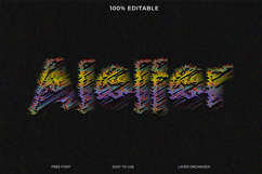 Editable Streaked Text Effect with Colorful Stripes Product Image 1