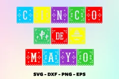 Cinco de mayo banner svg Papel picado svg Banner fiesta svg Product Image 3