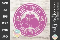Don't Give In Fight To Win Cancer Ribbon Boxing Gloves SVG Product Image 2