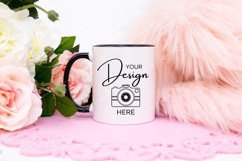 Mug Mockup 11 Oz Blank White Coffee Cup Black Handle Product Image 1