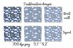 Night and Moon sublimation design. Skinny tumbler wrap Product Image 6
