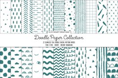 Teal Doodle Seamless Digital Papers Product Image 1