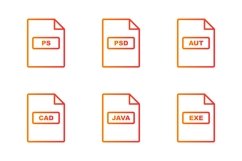 Set Of File Formats Icons Product Image 1