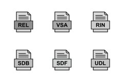 Set Of File Formats Icons Product Image 1