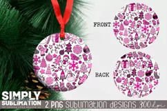 Pink Christmas Sublimation Ornament| PNG | Christmas Collage Product Image 1