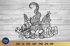Gnome SVG | Christmas Gnome with Gifts and Christmas Tree Product Image 1