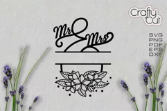 Mr and Mrs sign, Family Last Name Floral wreath, Rustic Sign Product Image 3