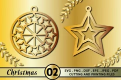 Christmas Ornament SVG PNG EPS DXF Christmas Earings SVG Product Image 3