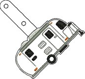 ITH Sleek and Silver Vinyl Key Fob or Bag Tag - Snap Tab Machine Embroidery Product Image 2