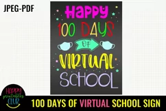 100 Days of Virtual School Sign/Poster- 100 Days of School Product Image 2